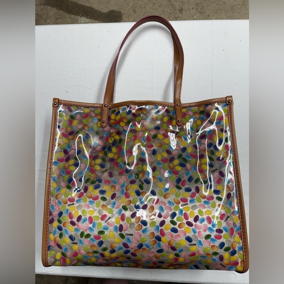 Gianni Bini Vibrant Jelly Bean Tote with Brown Handles - Picture 1 of 6